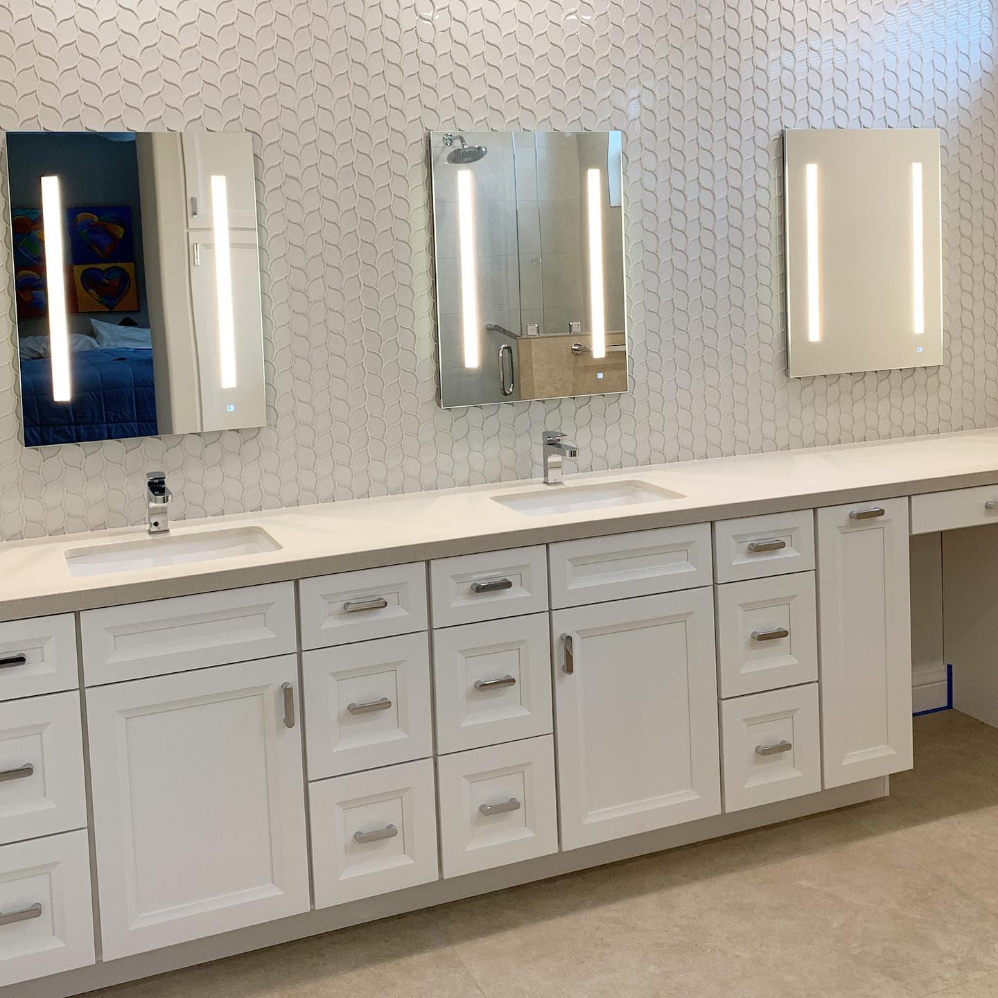 White Inset Bathroom Cabinets - Decora Cabinetry
